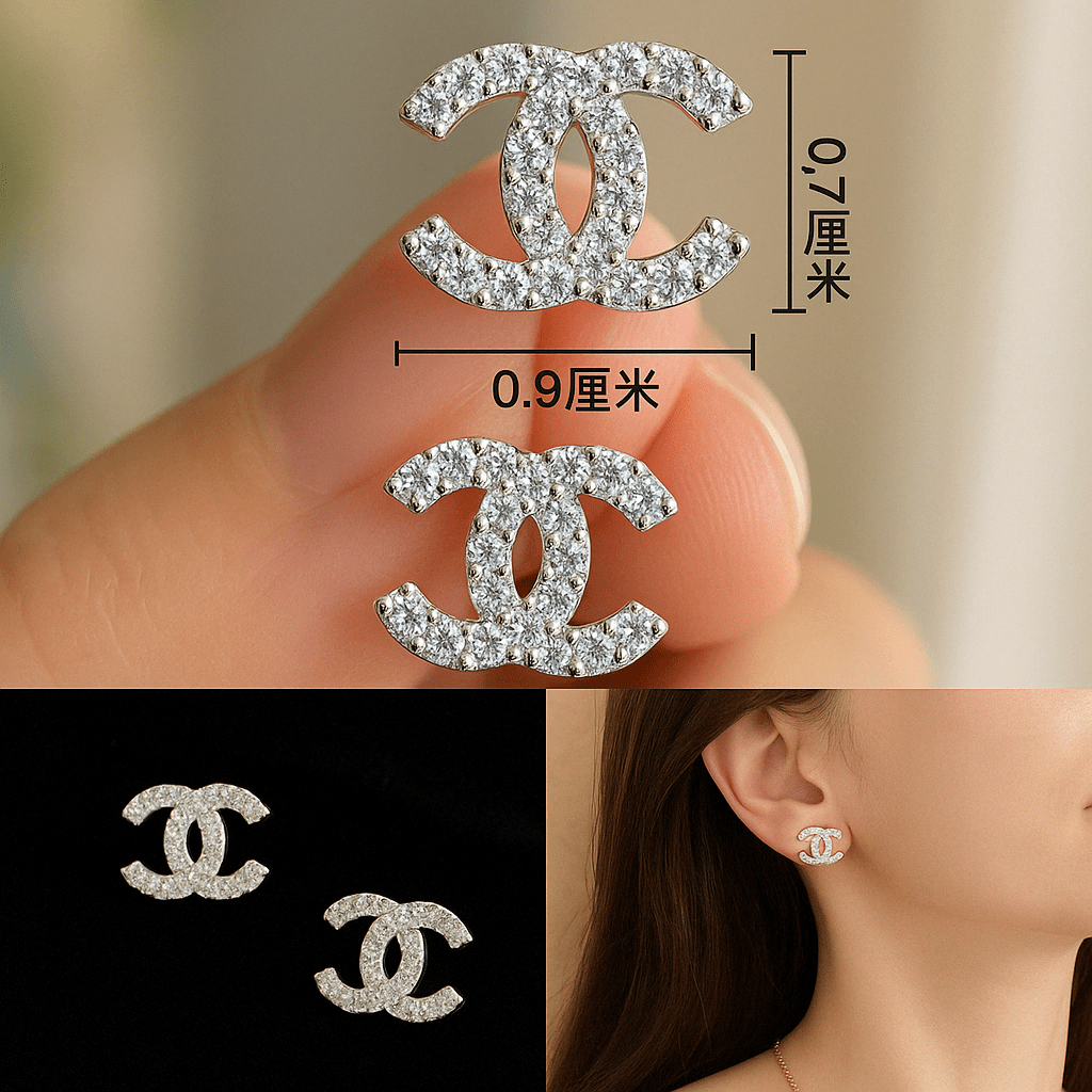 12 pari kristalnih naušnica s dekorativnim monogramom - SAMO KLIKNI