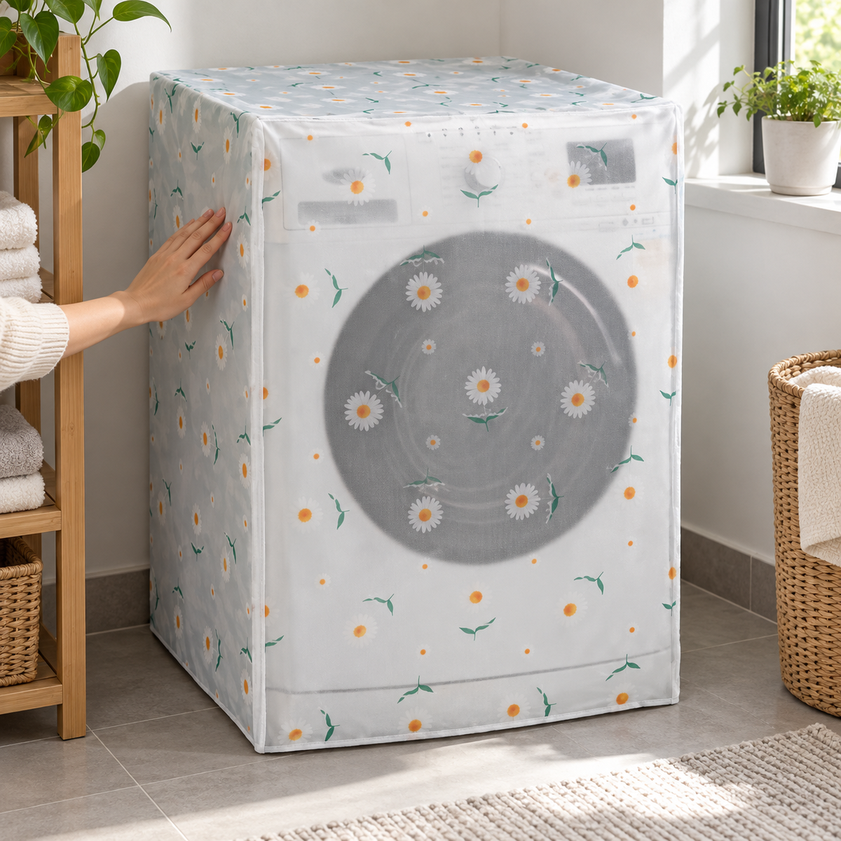 Oblikovana navlaka 63 × 58 × 85 cm – primjer cvjetnog uzorka – ugc