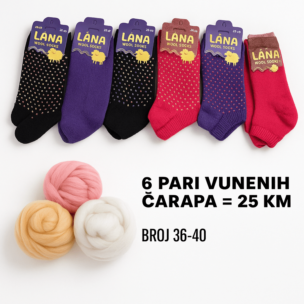 6 Pari Vunenih Čarapa Miss Lana - SAMO KLIKNI
