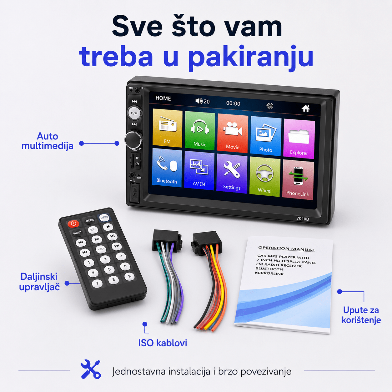 7" Auto Multimedija sa Zaslonom na Dodir – – – slika 8