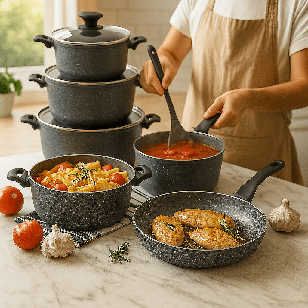 7 - dijelni set posuđa GRANIT My Cook - SAMO KLIKNI