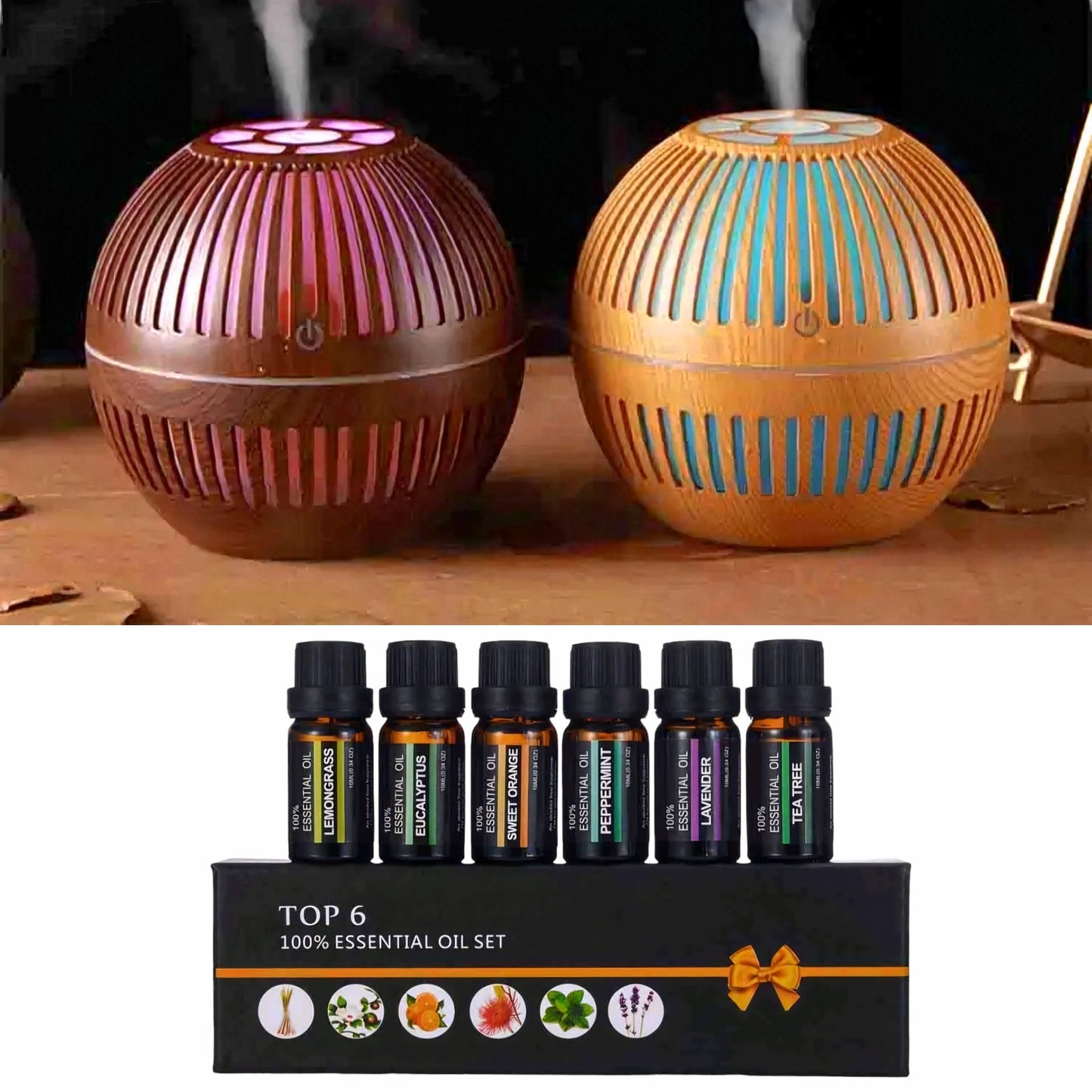 Aroma Difuzor 200 ml + GRATIS Set Eteričnih Ulja - SAMO KLIKNI