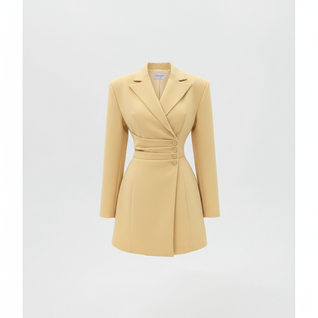 Elegantna Žuta Blazer Haljina - Univerzalna Veličina | SAMO KLIKNI Slika 1