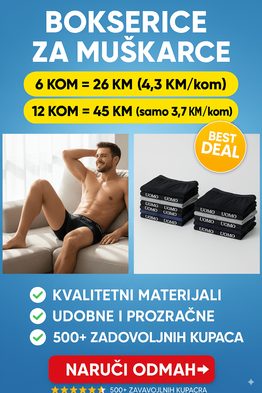 Bokserice Uomo 6 i 12 komada - SAMO KLIKNI