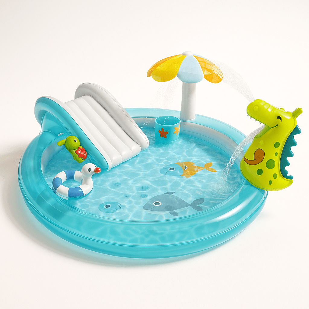 Dječji Bazen s Toboganom, Prskalicama i Dinosaurom - SAMO KLIKNI