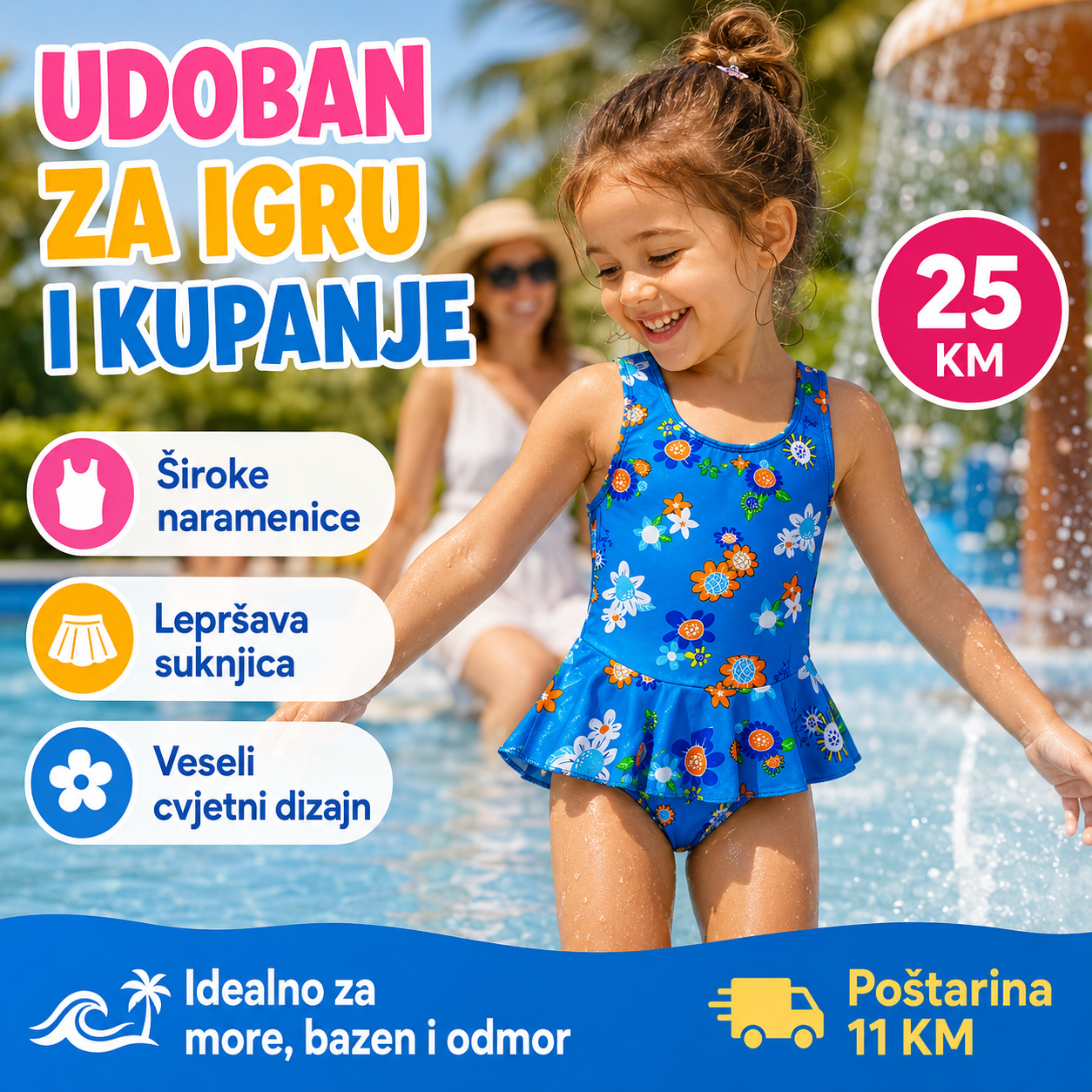 Dječji jednodijelni kupaći kostim – – – slika 8