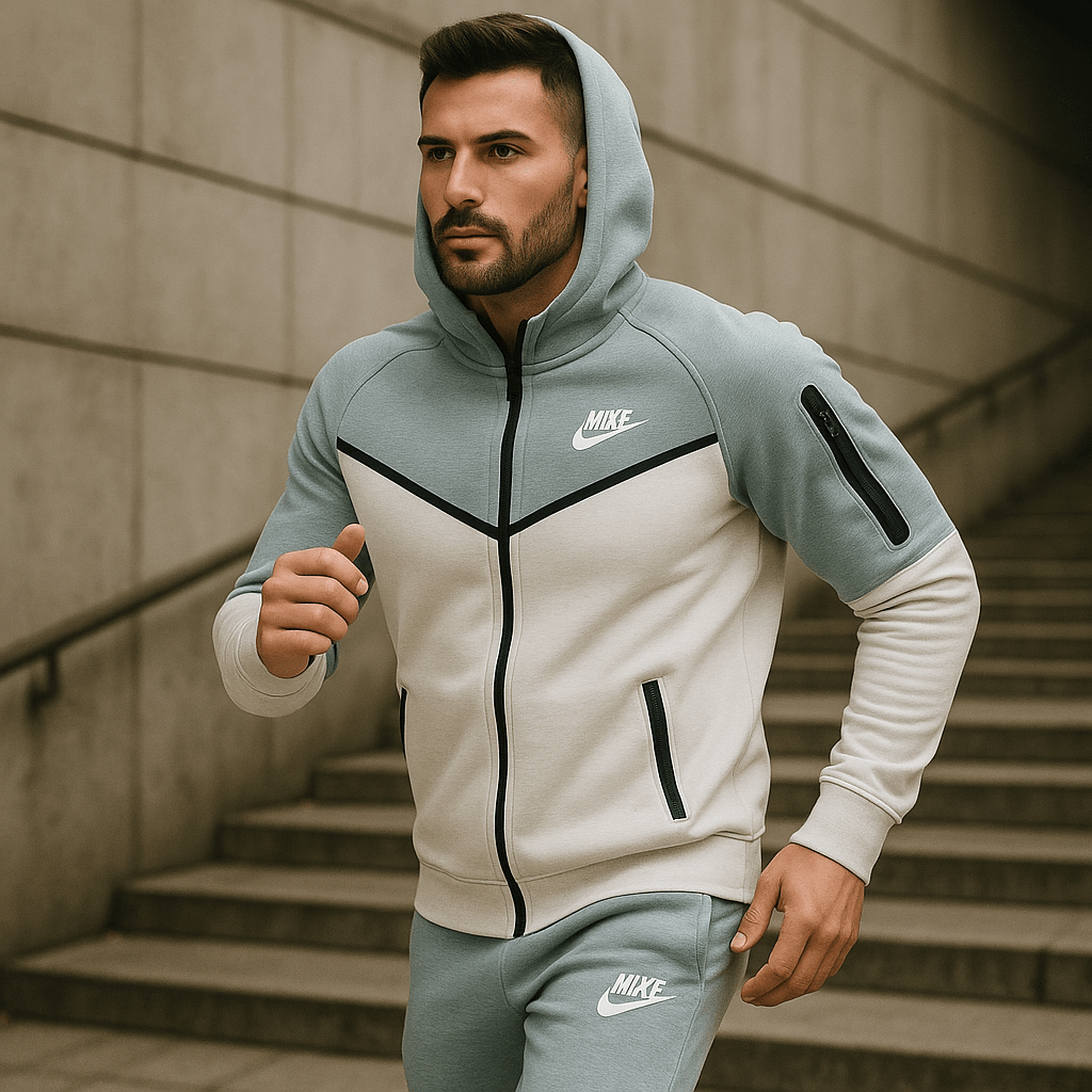 Dvobojna muška trenirka u nijansama svijetloplave i bijele - SAMO KLIKNI