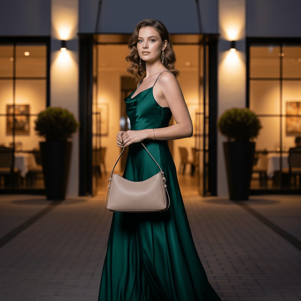 Elegantna Ženska Torba za Rame - Bež – Ženske Torbe – Univerzalna Bež – slika 6
