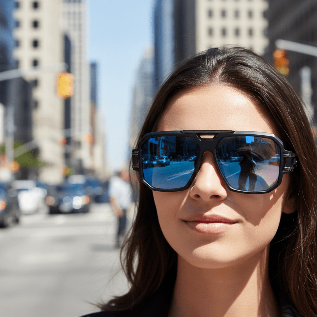 Elegantne Sunčane Naočale – Sunčane naočale – Crni okvir, plava stakla Univerzalna – slika 6