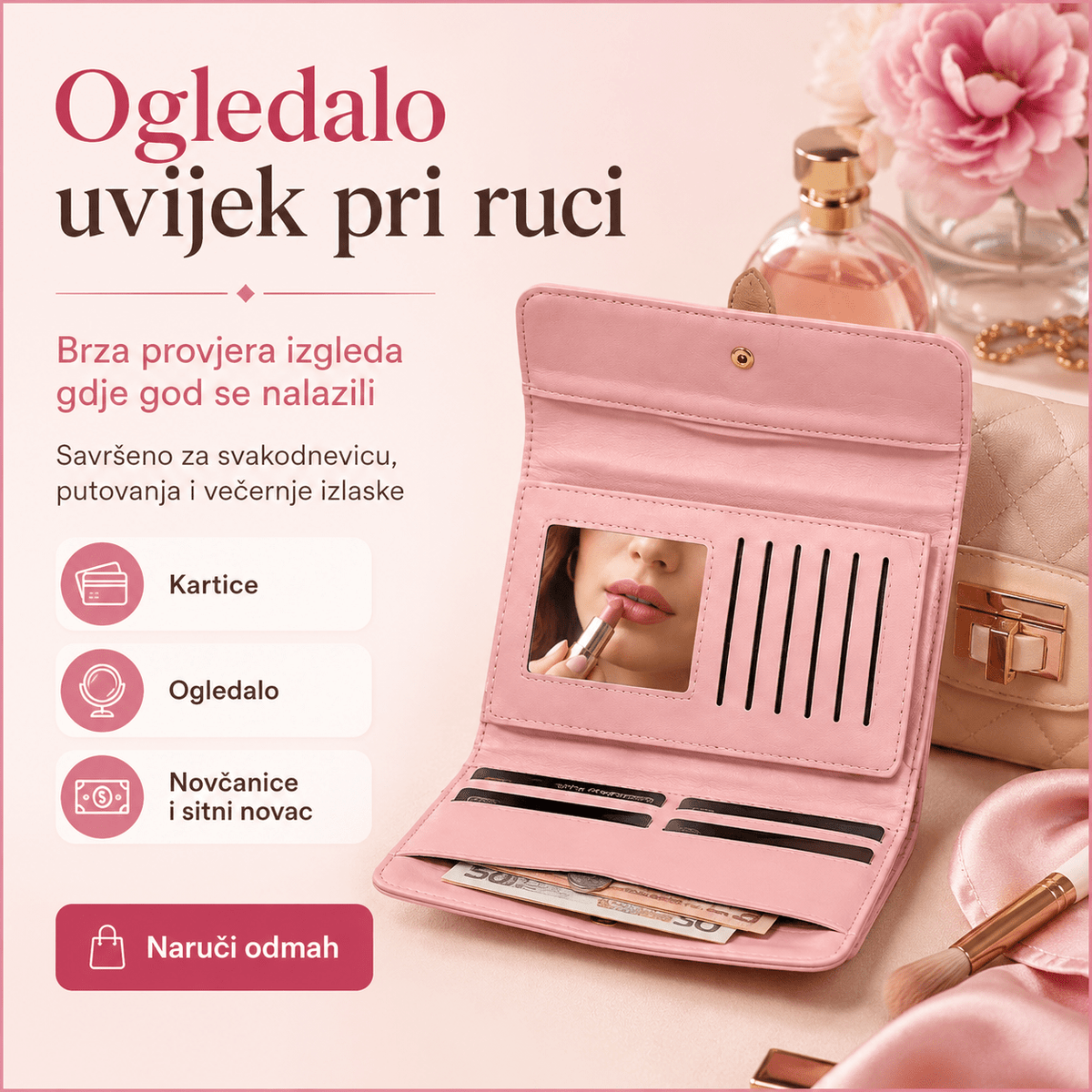 Elegantni Ženski Novčanik – – Crvena – slika 8