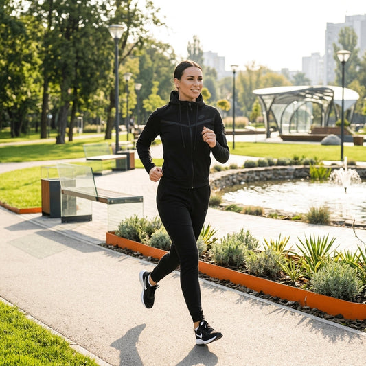 Elegantni Ženski Sportski Komplet Trenerka – Sportska odjeća – M Crna – slika 2
