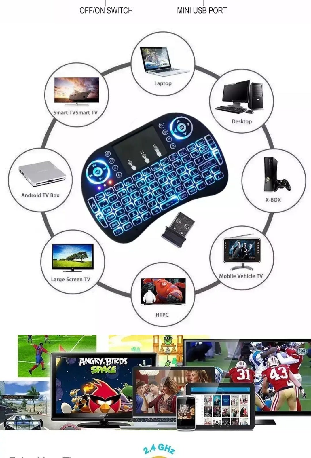 i8 Mini Bežična Tipkovnica s Touch Padom - SAMO KLIKNI
