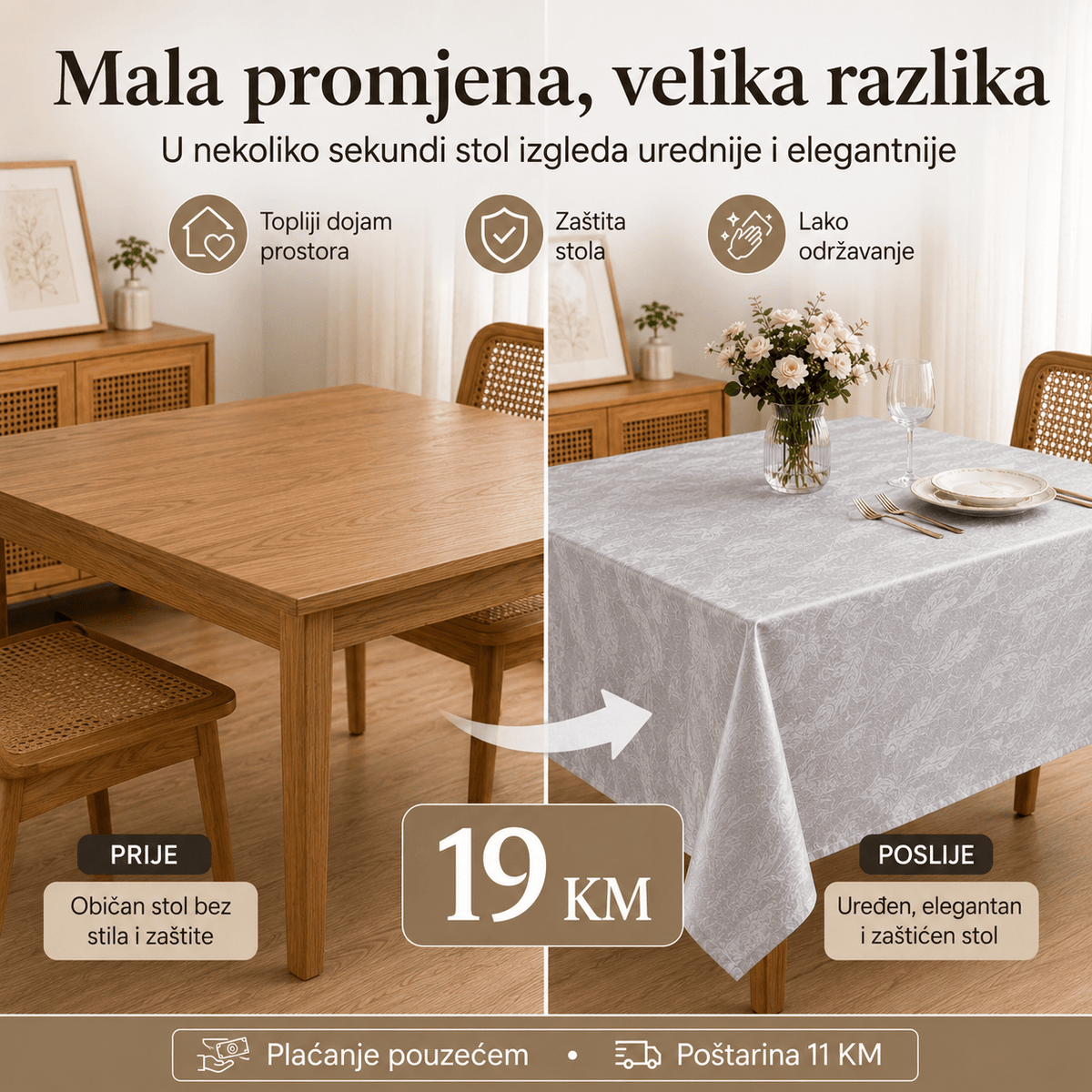 Jacquard Stolnjak 140 × 180 cm – – Siva – slika 8