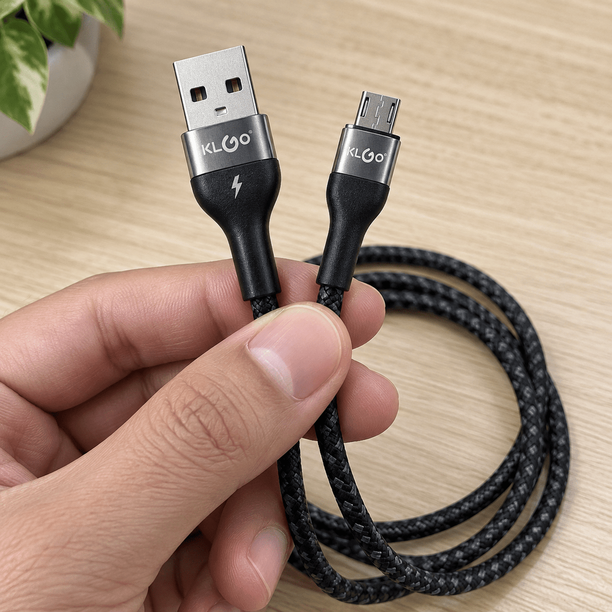 KLGO S-105 pleteni USB-A na Micro-USB kabal, 3 m – KLGO pleteni Micro-USB kablovi – – slika 3