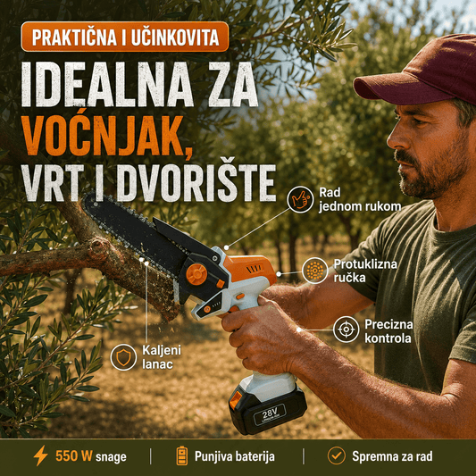 Mini Električna Lančana Pila SL - 0123 – Baštenske Mašine i Motori – – slika 2