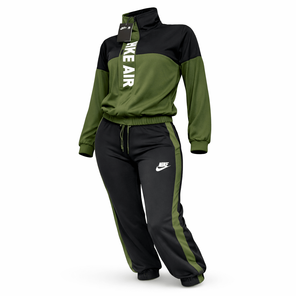 Moderna Ženska Trenerka – Ženska sportska odjeća – S Maslinasto Zelena/Crna – slika 8