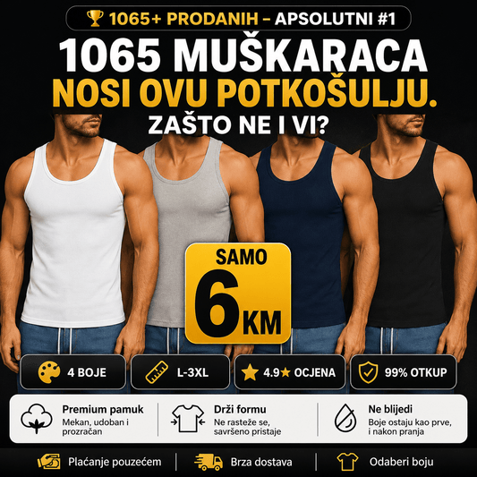 Muške potkošulje – Čarape i Donje Rublje – Crna XL – slika 2