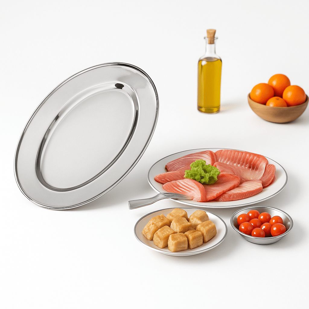 Ovalni Inox Poslužavnik 35 cm - SAMO KLIKNI