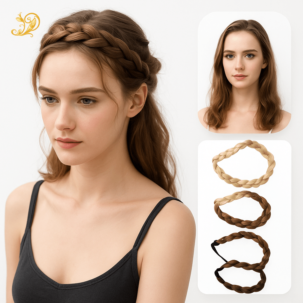 Pletena traka za kosu (12.kom) - SAMO KLIKNI