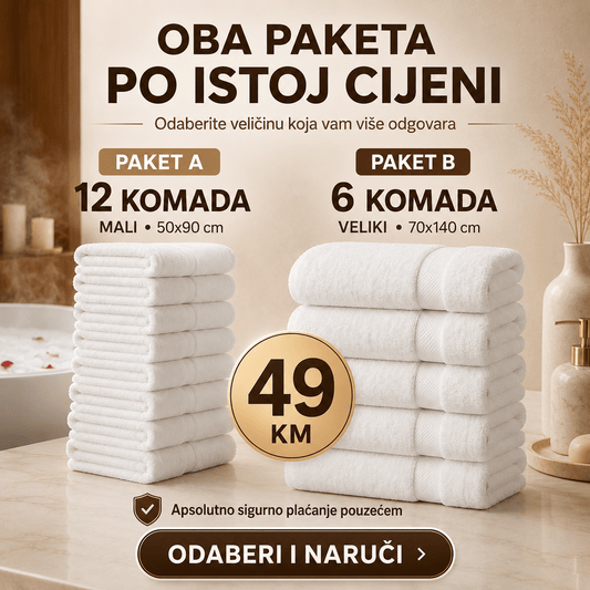Premium bijeli Turski peškiri – – 12 - dijelni set (50x90cm) – slika 2