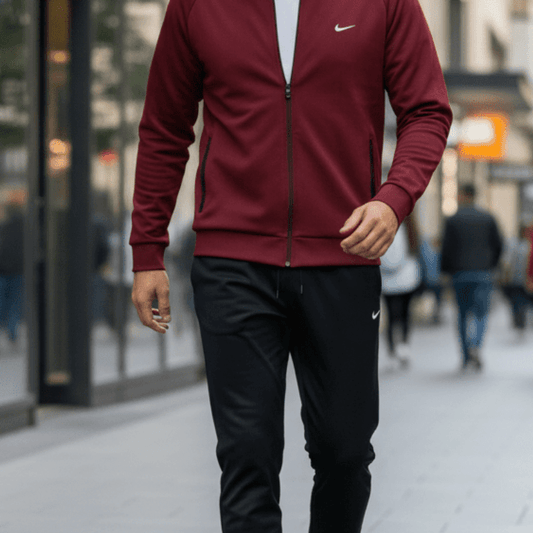 Premium Muška Trenerka – Muška sportska odjeća – S Bordo/Crna – slika 2