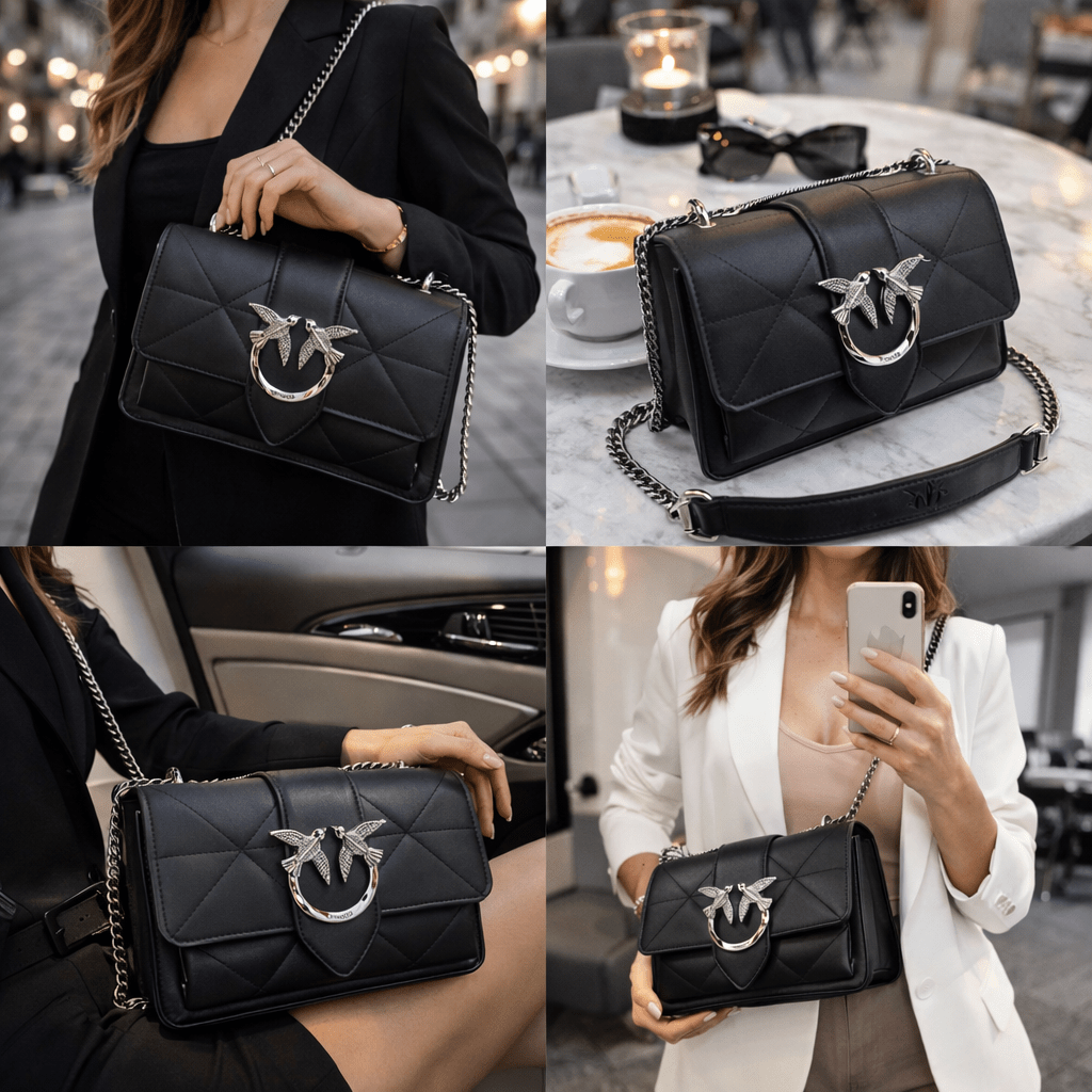 Prošivena torba s metalnim lančićem - SAMO KLIKNI