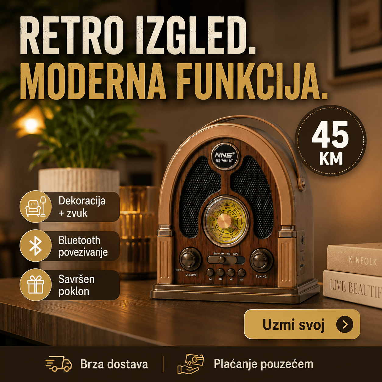 Retro Radio s Bluetoothom – – – slika 8