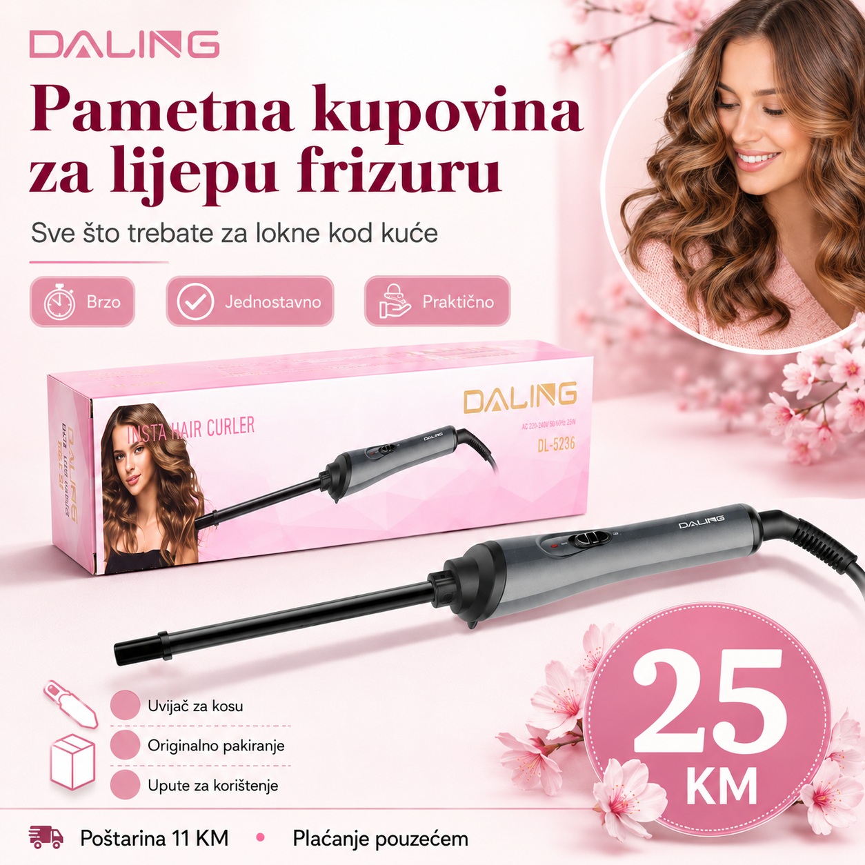 DALING Uvijač za Kosu