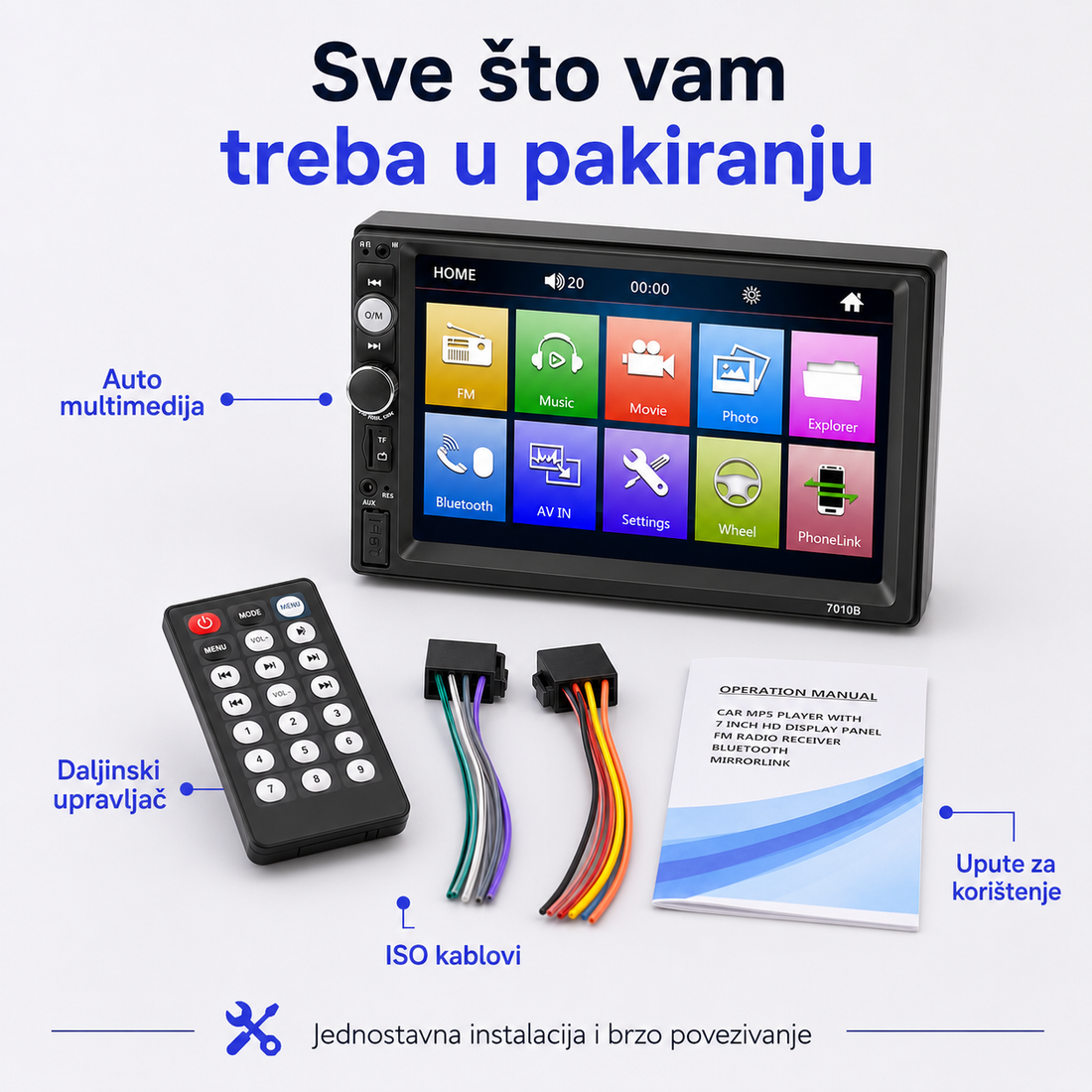 7" Auto Multimedija sa Zaslonom na Dodir