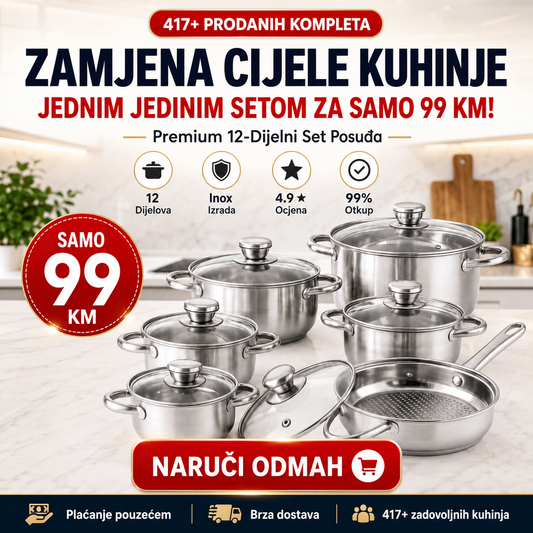 12-dijelni veliki set posuđa