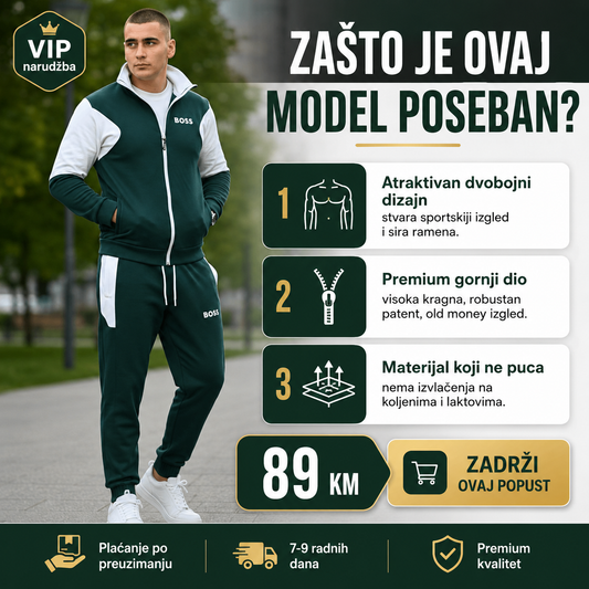 Moderna Muška Trenerka u Zelenoj i Bijeloj Boji