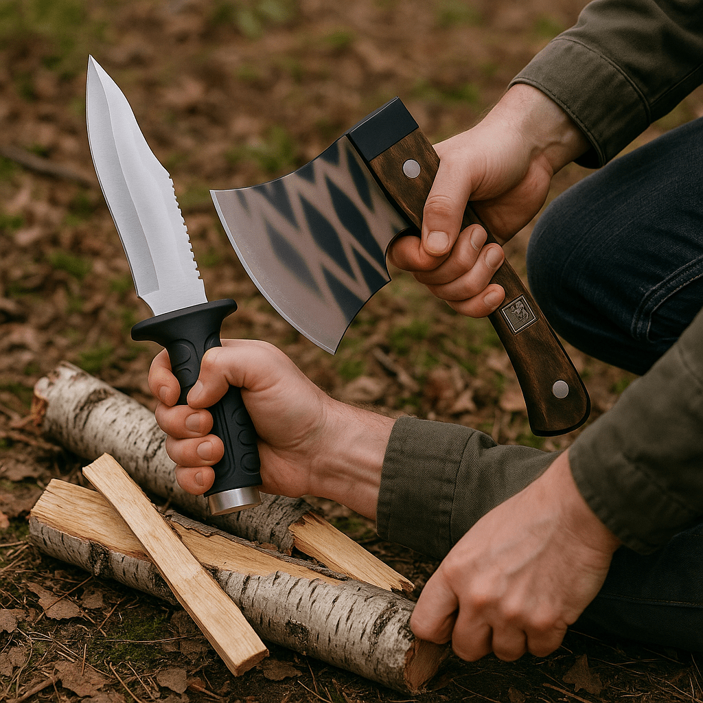 Ručno kovana satara + nož - SAMO KLIKNI