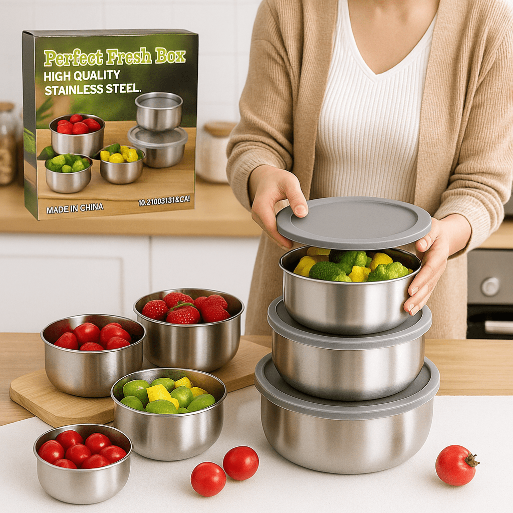 Set od 5 Inox Posuda s Poklopcima - SAMO KLIKNI