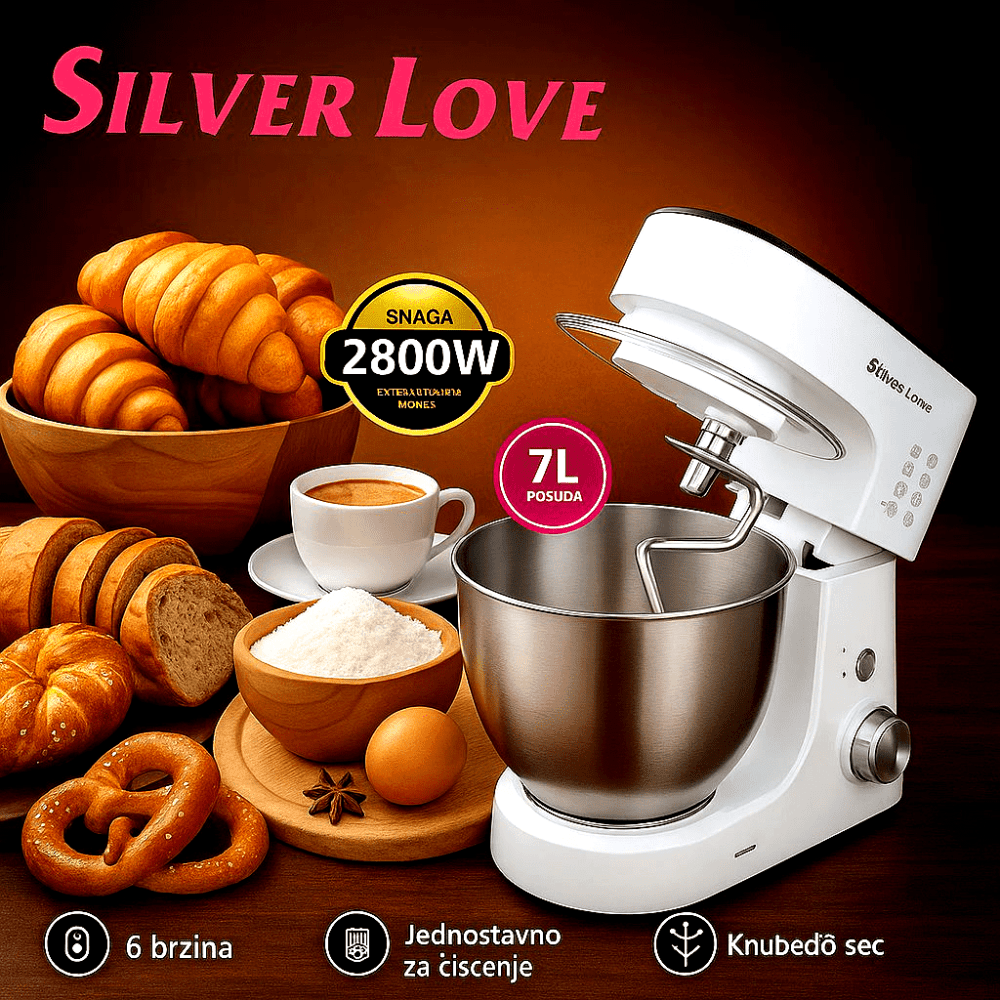 Silver Love Kuhinjski Mikser 2800W – – – slika 6