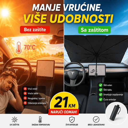 Suncobran/kišobran za šoferšajbu 130 × 80 cm – – – slika 2