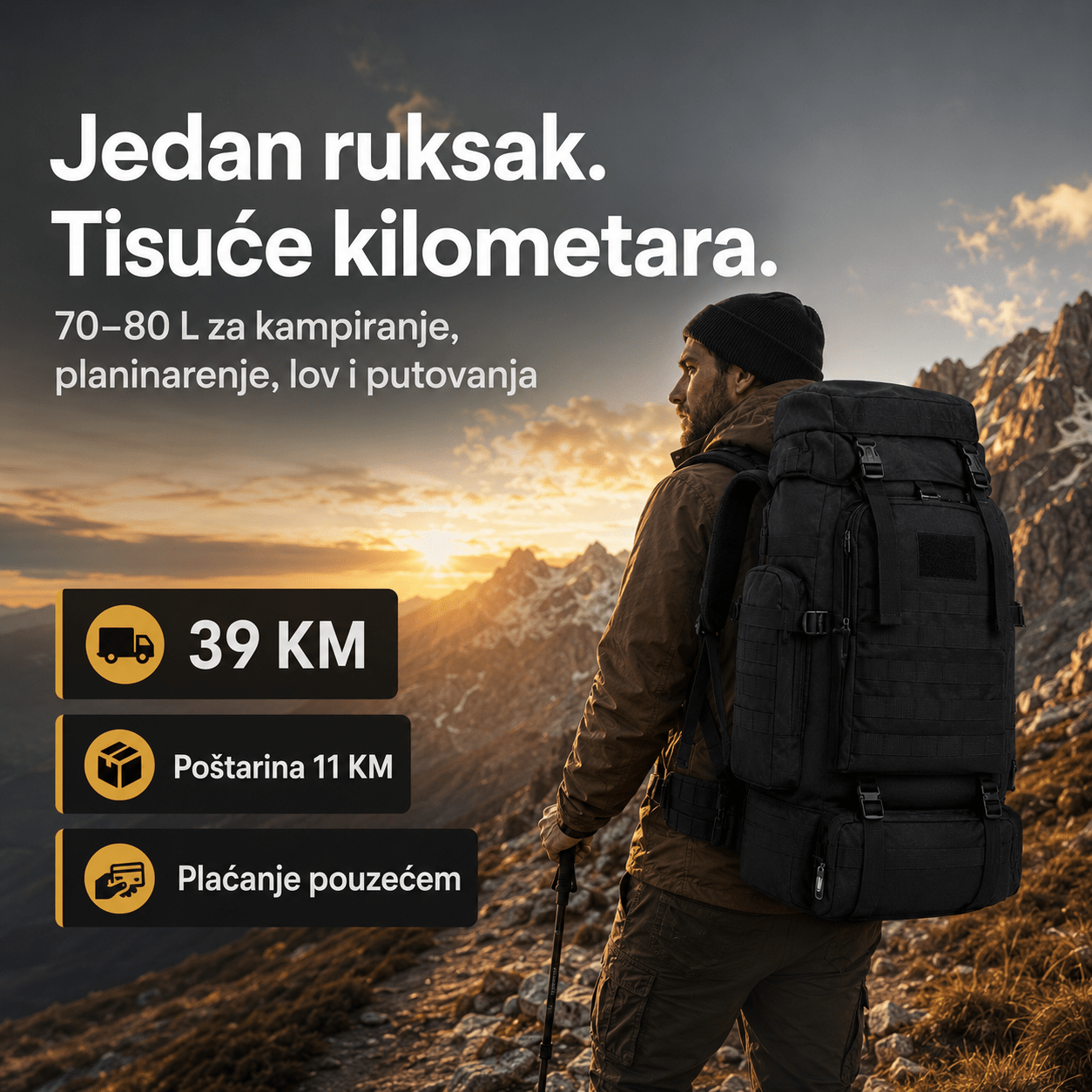 Taktički Military Outdoor Ruksak 70–80 L – – Maskirna – slika 8