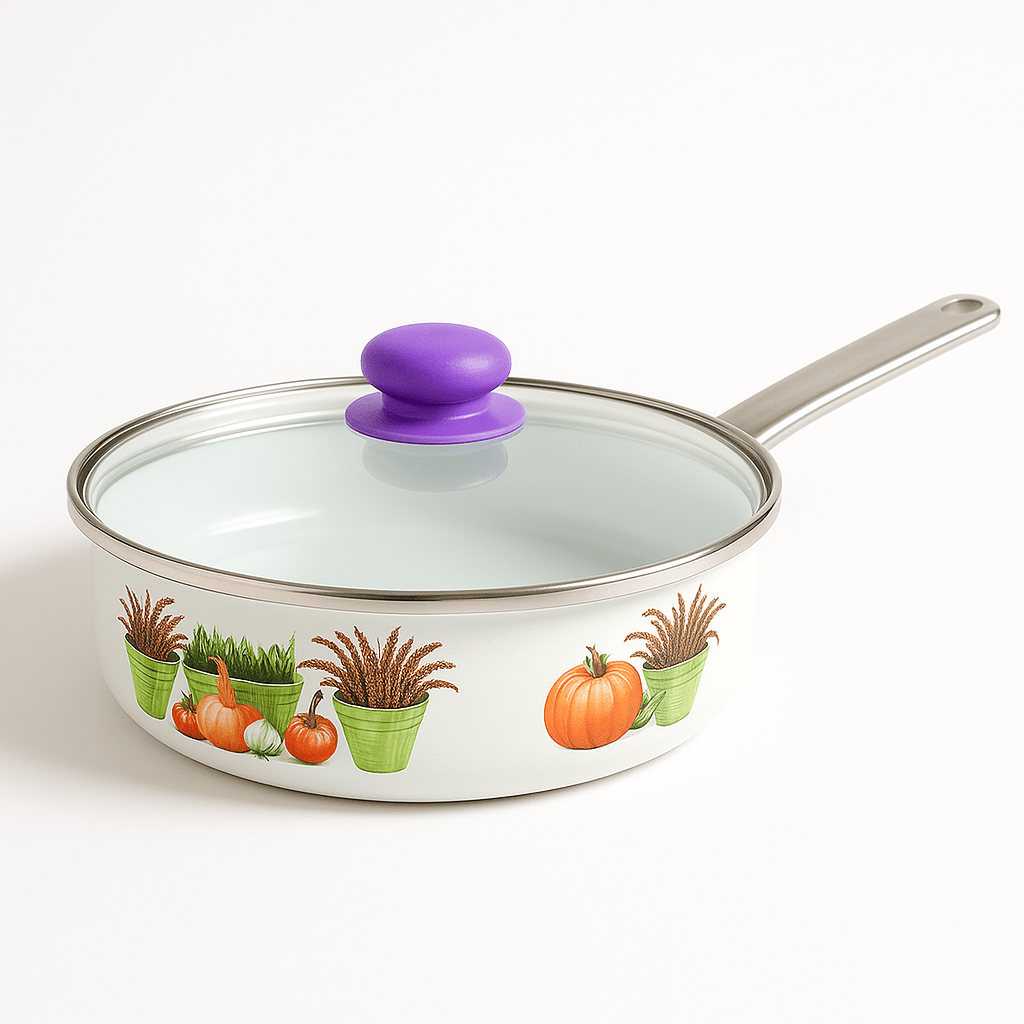 Tava emajl sa staklenim poklopcem - 24cm Lavanda - SAMO KLIKNI