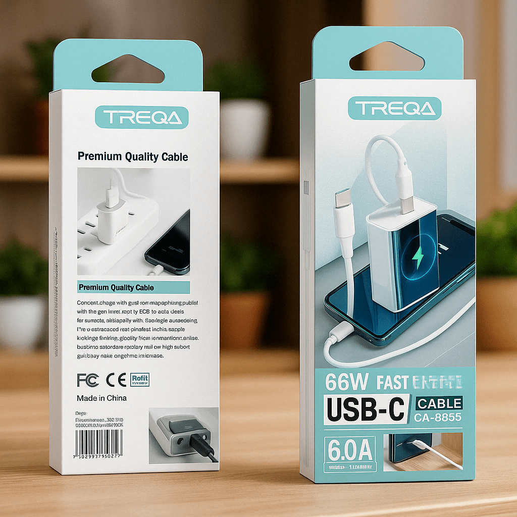 TREQA 66W USB‑C na USB‑C kabel - SAMO KLIKNI
