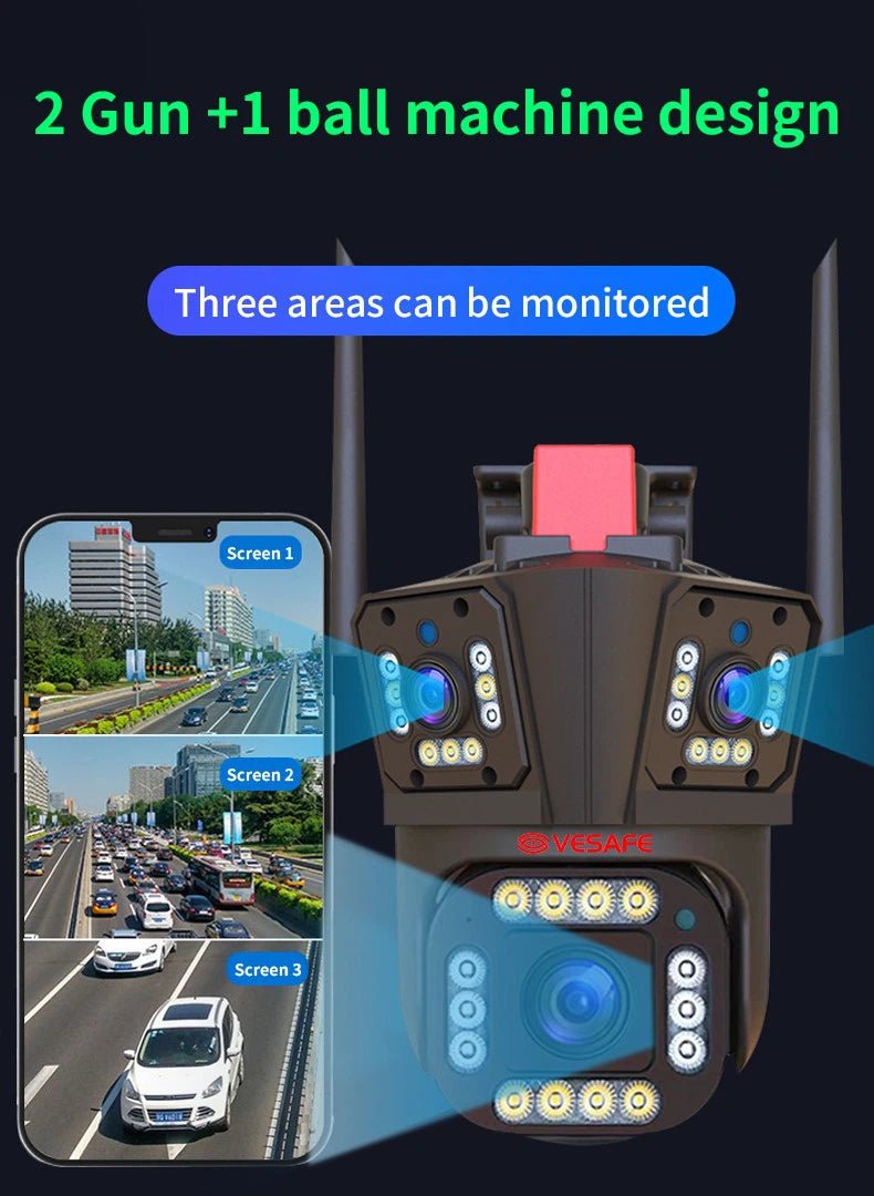 Trostruka CCTV PTZ IP Kamera 12MP - SAMO KLIKNI