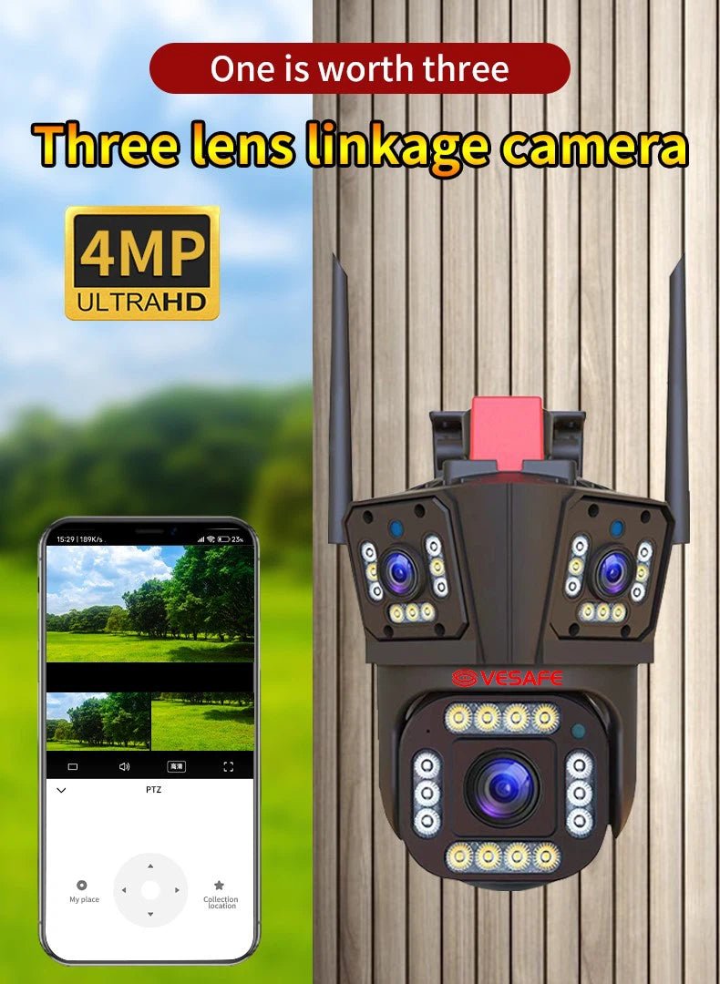 Trostruka CCTV PTZ IP Kamera 12MP - SAMO KLIKNI