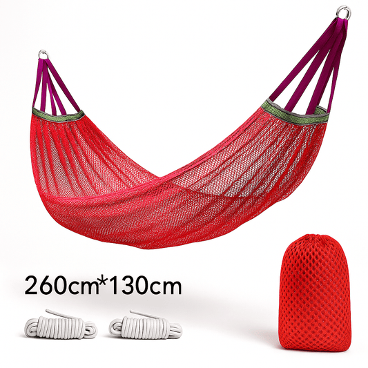 Viseća Mrežasta Ležaljka 260x130 cm – – Crvena – slika 2