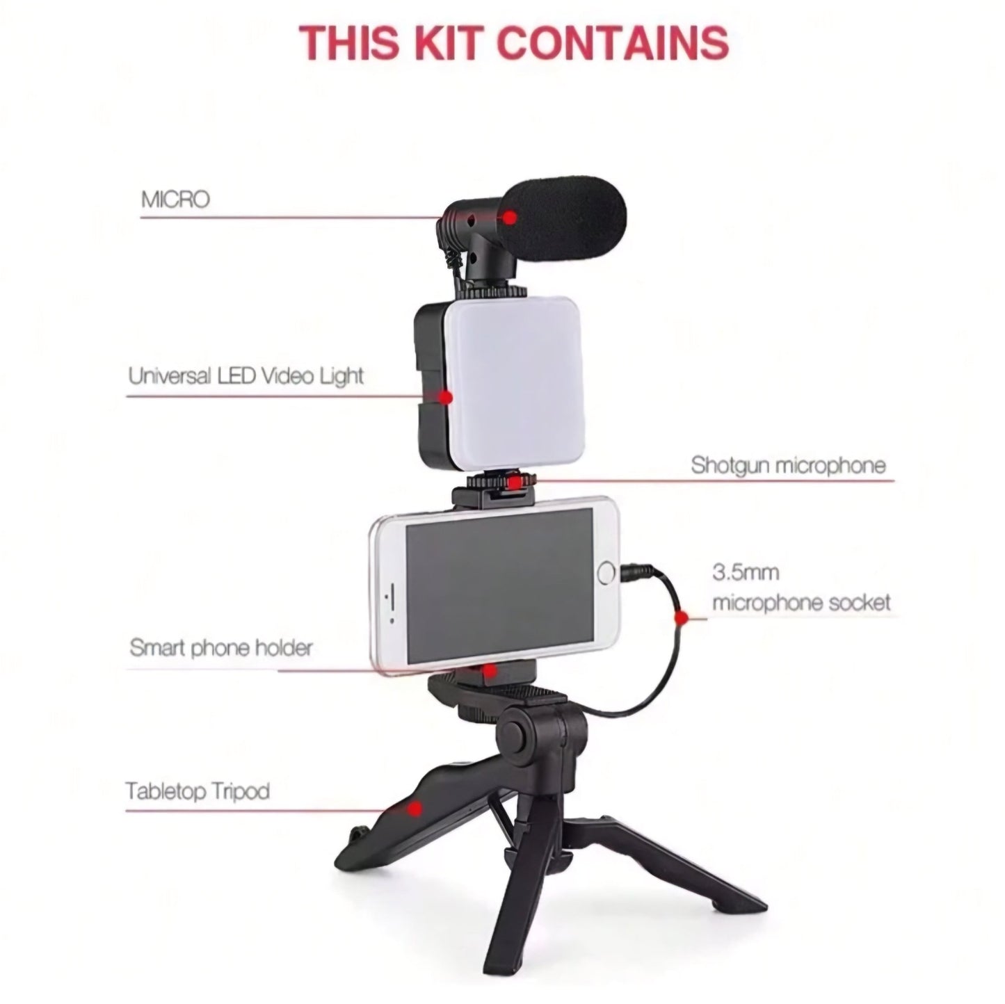 Vlogging set za snimanje videa za pametne telefone - SAMO KLIKNI
