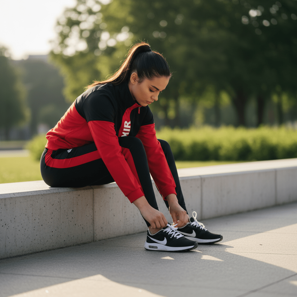 Ženska Trenerka Komplet - Crno/Crvena Sportska Elegancija – Trenerke – S Crna/Crvena – slika 8