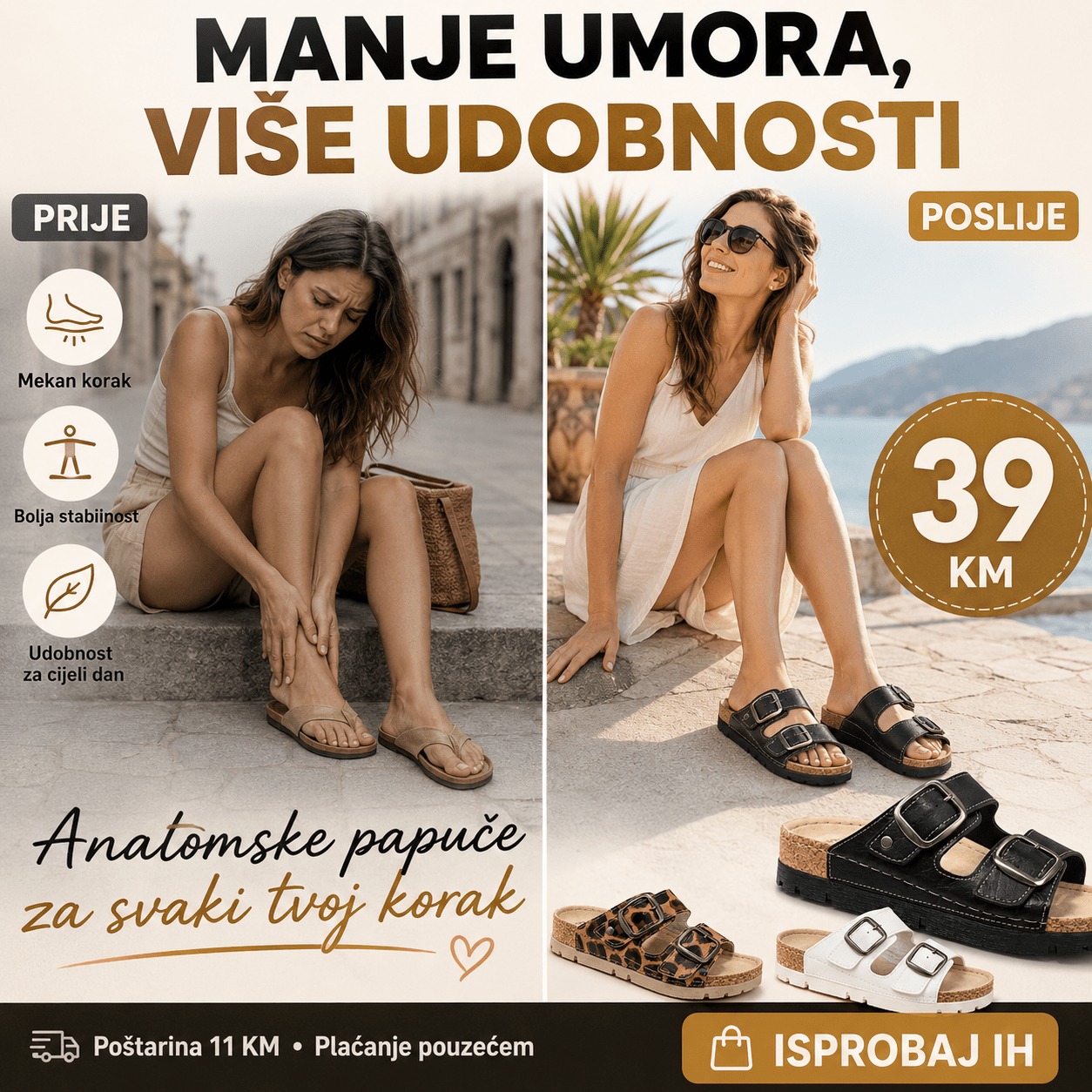 Ženske Anatomske Natikače s Kopčama – – 37 Leopard – slika 10