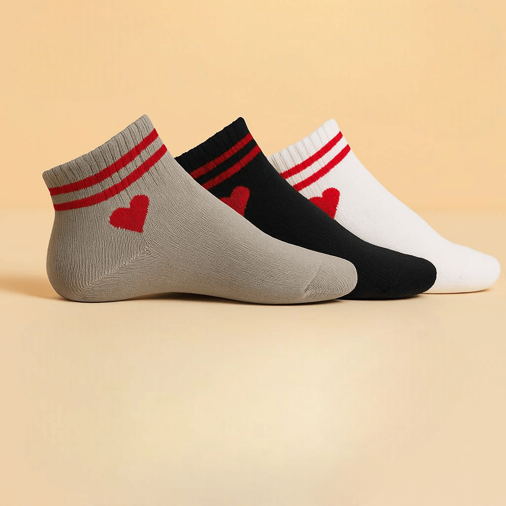 Ženske čarape MILANO s motivom srca - 12 pari - SAMO KLIKNI