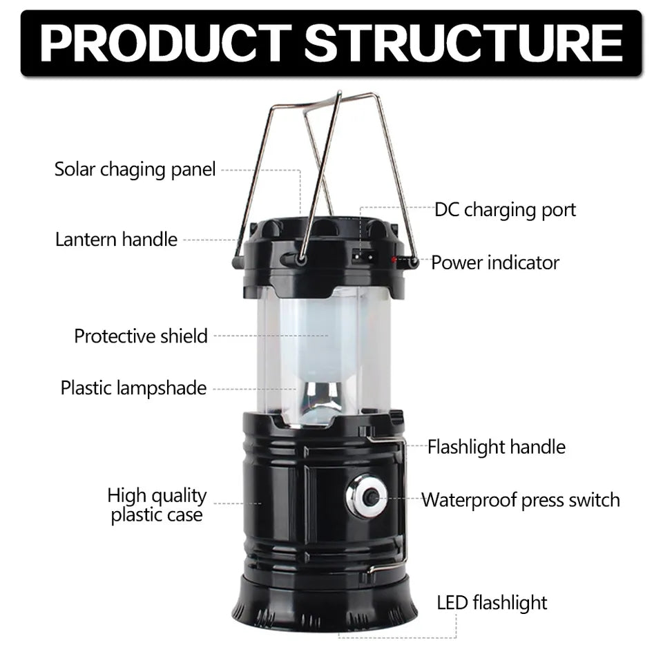 Solarna Lampa za kampiranje - SAMO KLIKNI