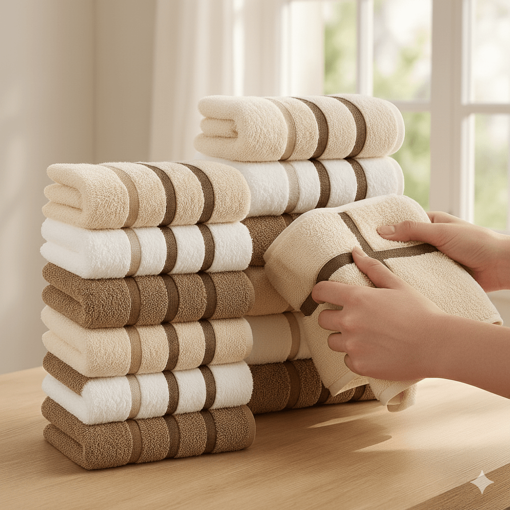 12 - dijelni premium Turski peškiri – – Smeđi – slika 2