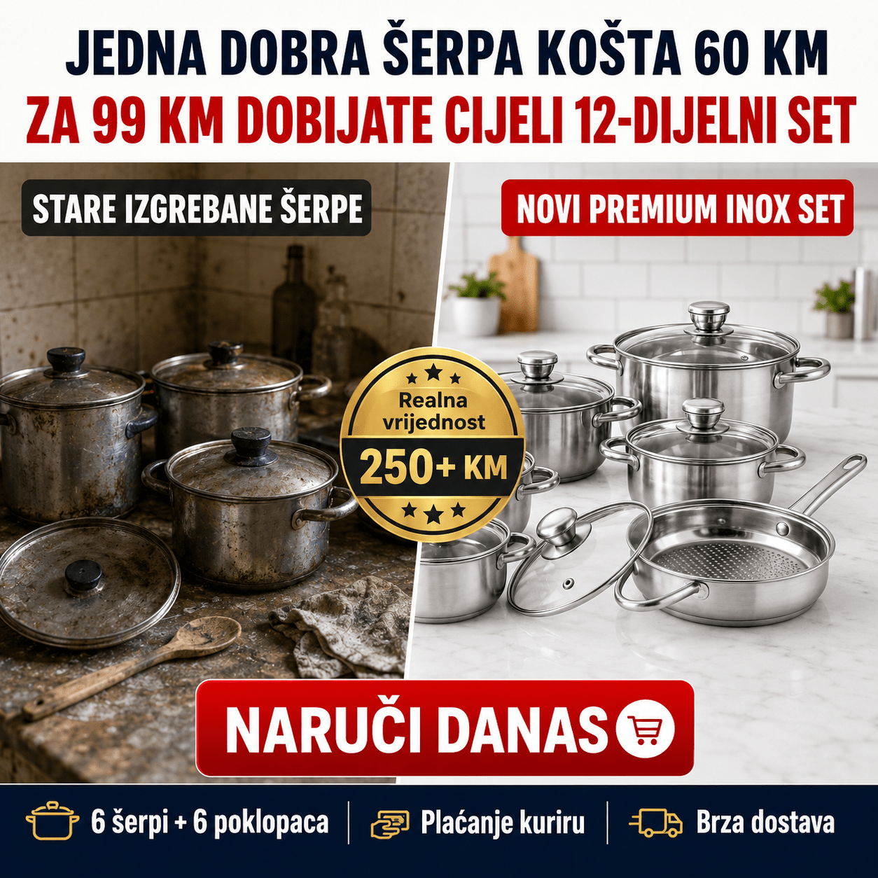 12 - dijelni veliki set posuđa – Posuđe i Kuhinjski Pribor – – slika 6