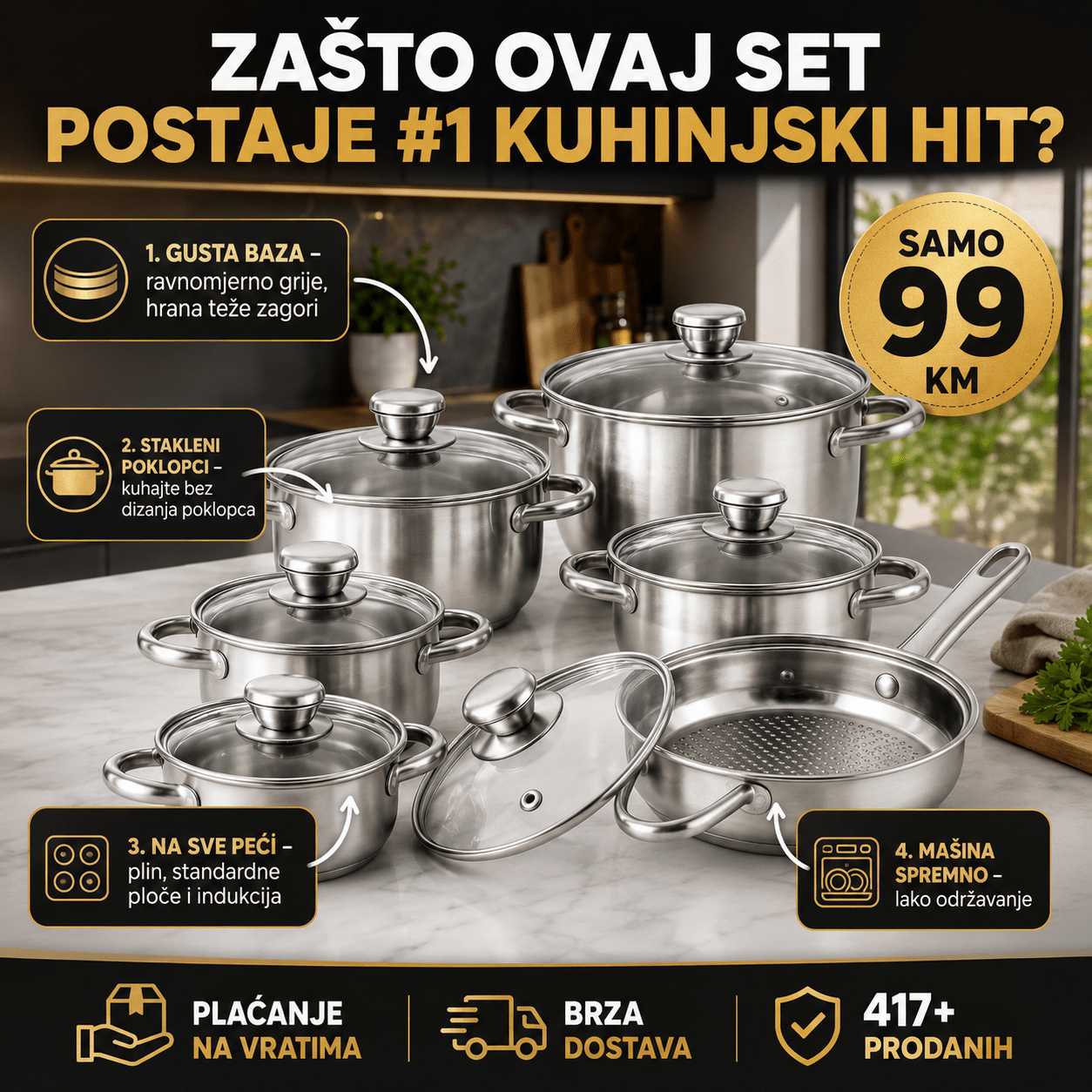12 - dijelni veliki set posuđa – Posuđe i Kuhinjski Pribor – – slika 3