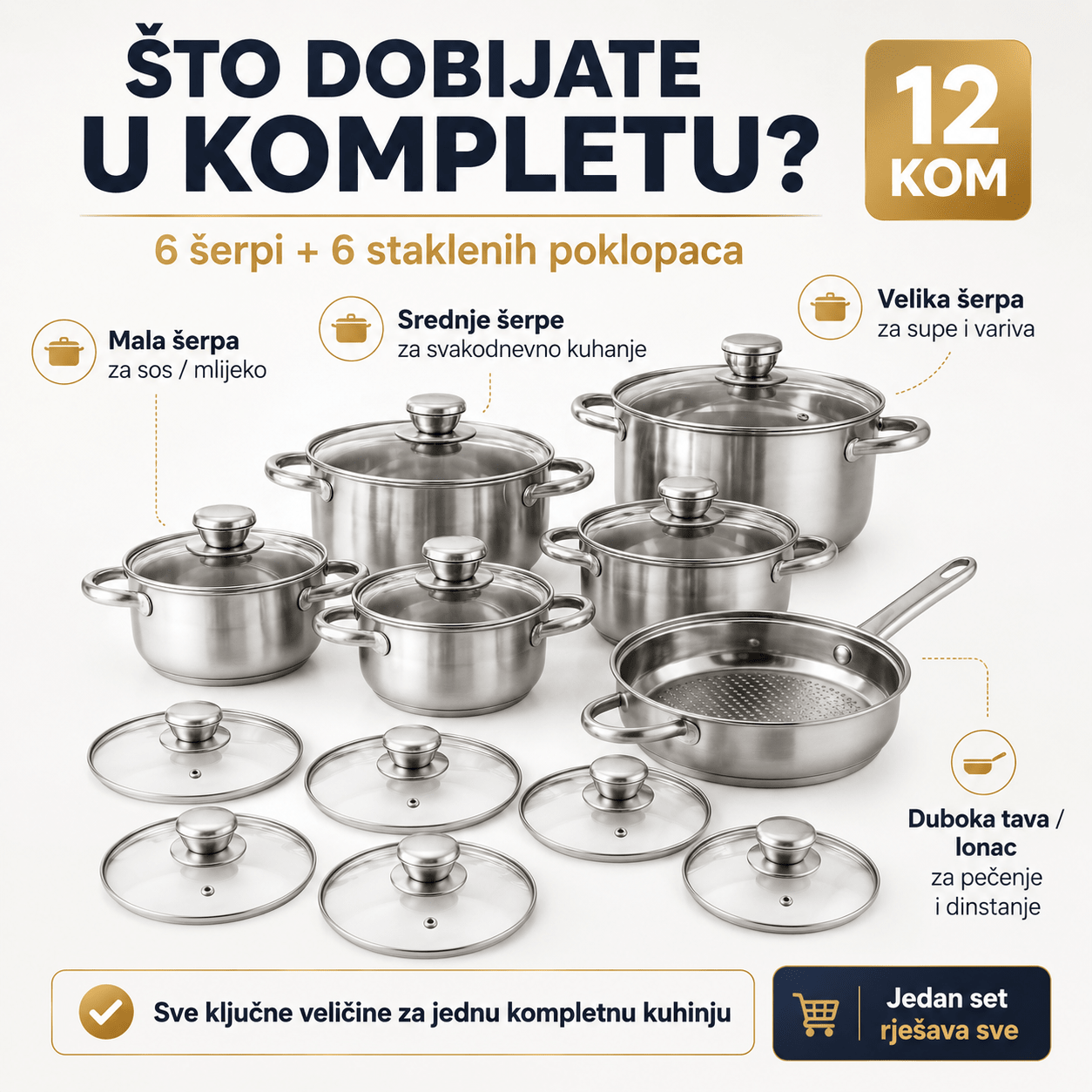 12 - dijelni veliki set posuđa – Posuđe i Kuhinjski Pribor – – slika 4